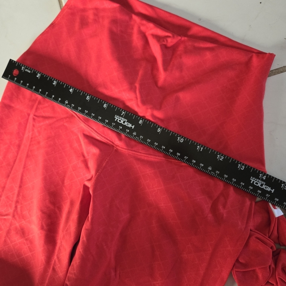 SHEFIT NWT Boss Leggings Luxe Large Red Coral Squat Proof High Rise Yoga Pants - Picture 15 of 16